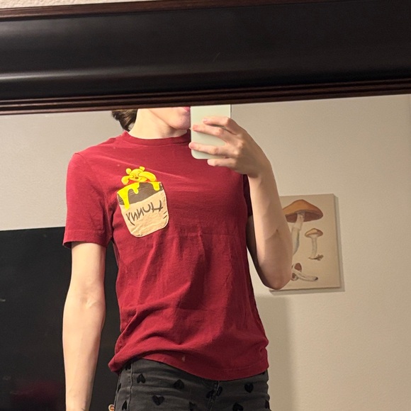 Disney Tops - Disney XS Winnie the Pooh Red Tee with Honey Pot Pocket